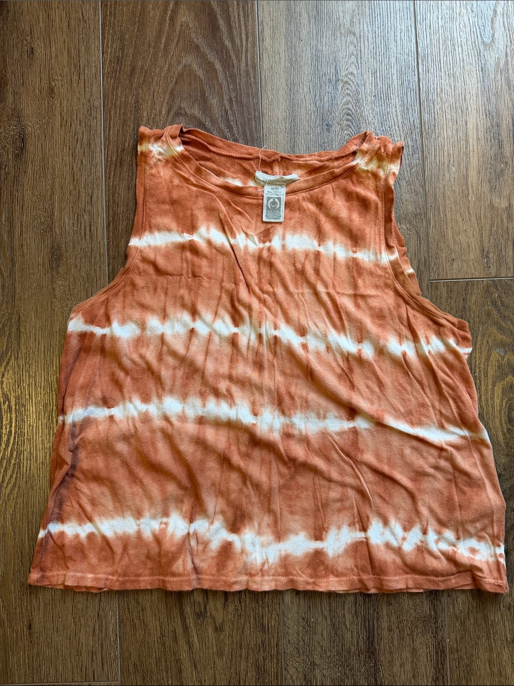 Outerknown Orange & White Tie-Dye Muscle Tee